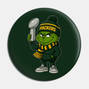 Christmas Grinch Green bay packers Pin