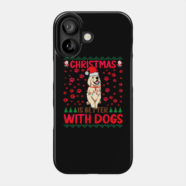 Christmas Is Better with Dogs Ugly Phone Case by yangho