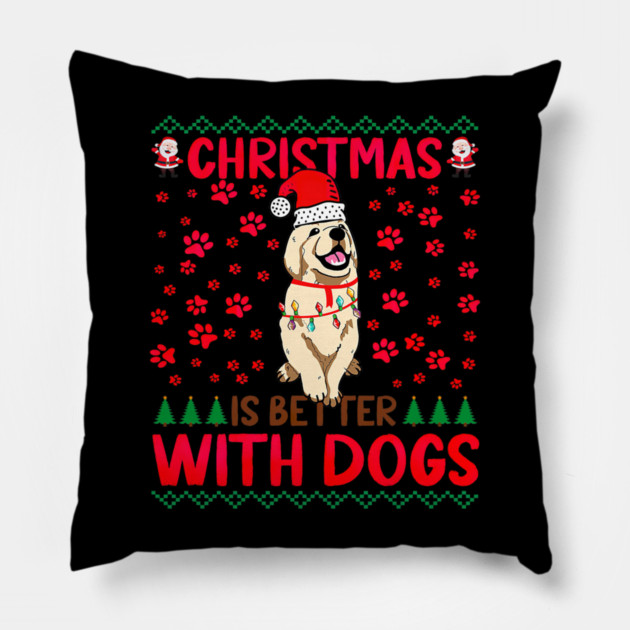 Christmas Is Better with Dogs Ugly Pillow by yangho