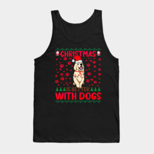 Christmas Is Better with Dogs Ugly Tank Top