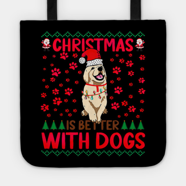 Christmas Is Better with Dogs Ugly Tote by yangho