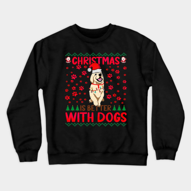 Christmas Is Better with Dogs Ugly Crewneck Sweatshirt by yangho
