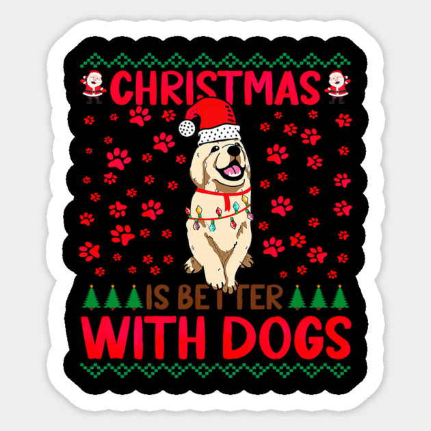 Christmas Is Better with Dogs Ugly Sticker by yangho