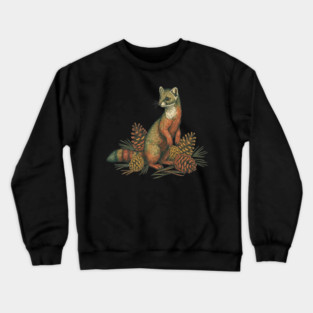 Woodland Pine Marten in Vintage Style Crewneck Sweatshirt