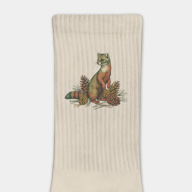 Woodland Pine Marten in Vintage Style by BirdsnStuff