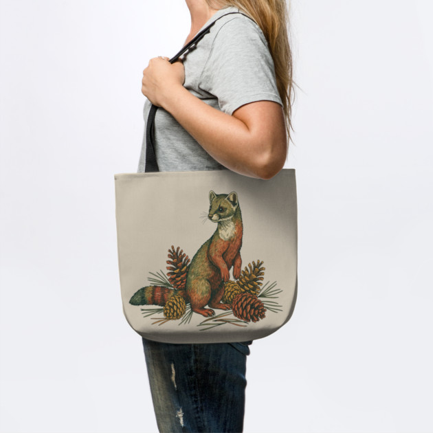 Woodland Pine Marten in Vintage Style by BirdsnStuff