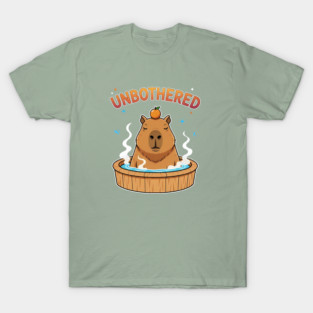 Unbothered Capybara - Cute Hot Spring Bath T-Shirt