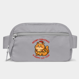 Meowy Christmas – Happy Cat Year – Funny Christmas Cat Graphic Tee Bag