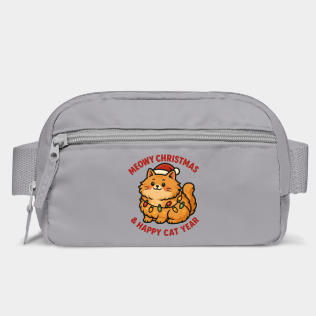 Meowy Christmas – Happy Cat Year – Funny Christmas Cat Graphic Tee by Urbanprint