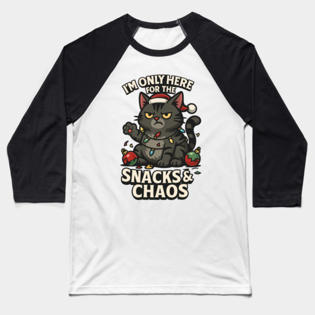 I’m Only Here for the Snacks & Chaos Baseball T-Shirt by Urbanprint