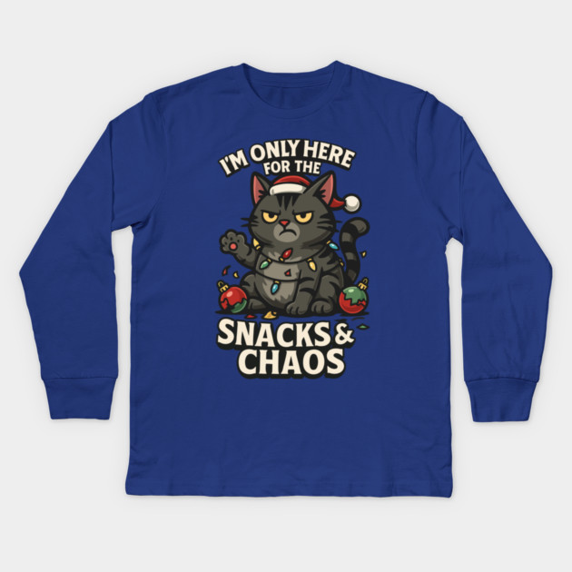 I’m Only Here for the Snacks & Chaos Kids Long Sleeve T-Shirt by Urbanprint