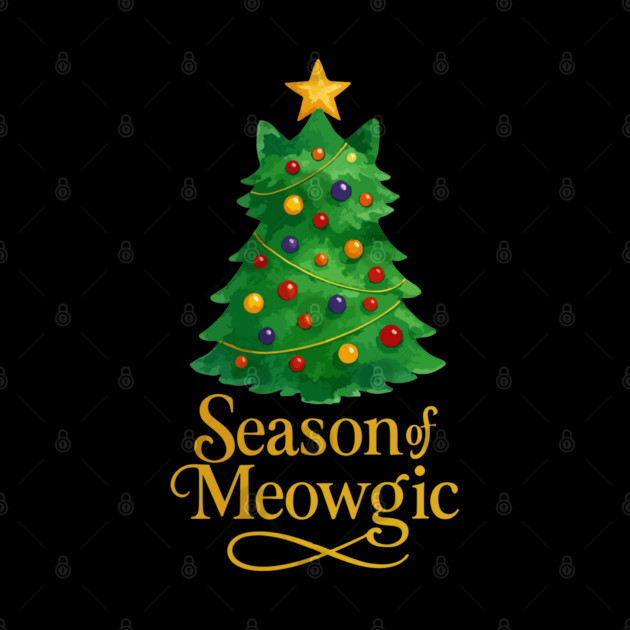 Season of Meowgic – Christmas Tree Cat – Funny Holiday Cat Lover by Urbanprint