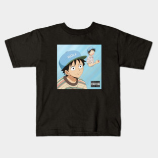 Luffy At wolf Album Cover Kids T-Shirt