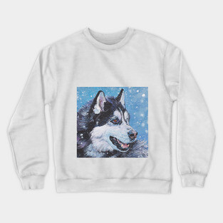 Siberian Husky Fine Art Painting Crewneck Sweatshirt