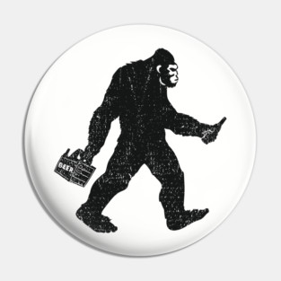 Bigfoot Beer Run Weekend Drinking Humor Pin