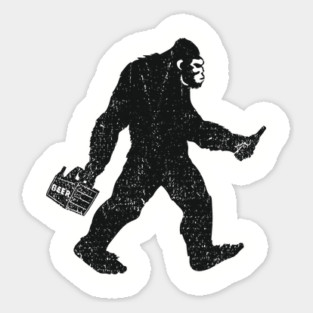 Bigfoot Beer Run Weekend Drinking Humor Sticker