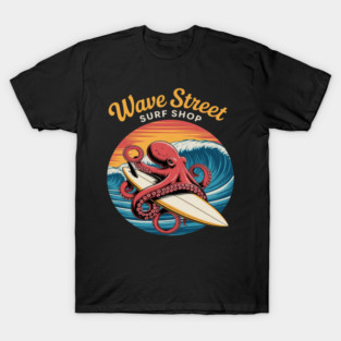 Wave Street Surf Kraken the Waves Octo Surfer T-Shirt