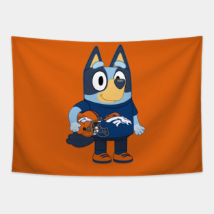 Funny Bluey Denver Broncos American Football Lovers Tapestry