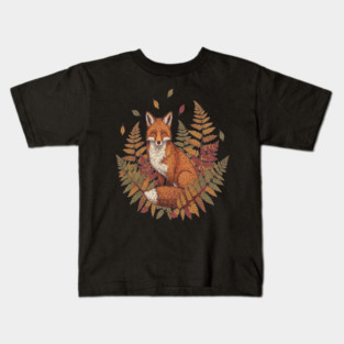 Vintage Red Fox with Autumn Kids T-Shirt