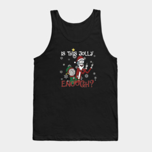 Is This Jolly Enough Rick and Morty Ugly Christmas Sweater Parody Tank Top
