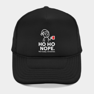 Ho Ho Nope Stick Figure Christmas Shirt – Funny Coffee Lover Gift for Tired Moms, Dads, Coworkers – Holiday Humor Tee Hat