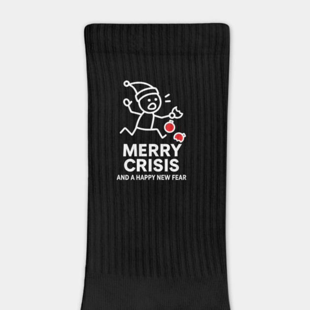 Merry Crisis Funny Christmas Shirt – Stick Figure Holiday Humor Tee – Relatable Xmas Gift for Friends, Coworkers, and Parents by Anne Lee