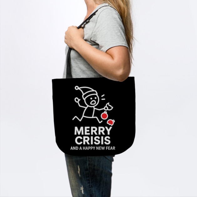 Merry Crisis Funny Christmas Shirt – Stick Figure Holiday Humor Tee – Relatable Xmas Gift for Friends, Coworkers, and Parents by Anne Lee