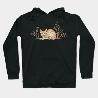 Vintage Sand Cat with Desert Shrubs Hoodie