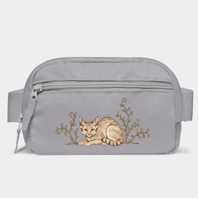 Vintage Sand Cat with Desert Shrubs by BirdsnStuff