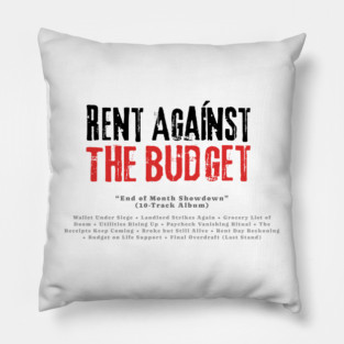 The Budget Rock Metal Band Parody – End of Month Showdown Album Design Pillow