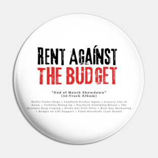 The Budget Rock Metal Band Parody – End of Month Showdown Album Design Pin