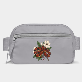 Vintage Scarlet Kingsnake with Magnolias Bag