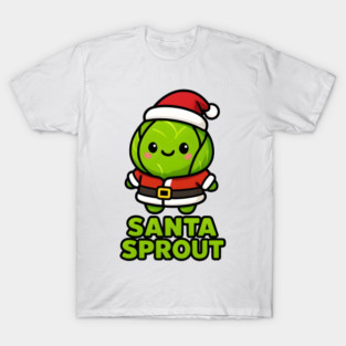 Santa Sprout Brussels Sprout Holiday Mascot T-Shirt