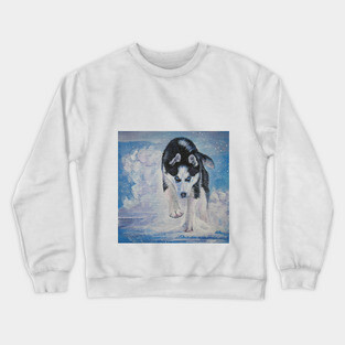 Siberian Husky Fine Art Painting Crewneck Sweatshirt