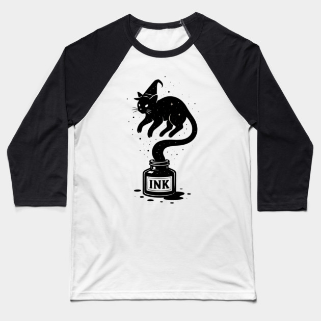 Funny Cat Wizard Baseball T-Shirt by The WYLD Tribe