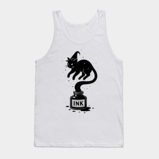 Funny Cat Wizard Tank Top