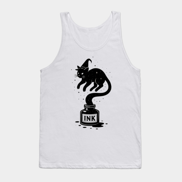 Funny Cat Wizard Tank Top by The WYLD Tribe