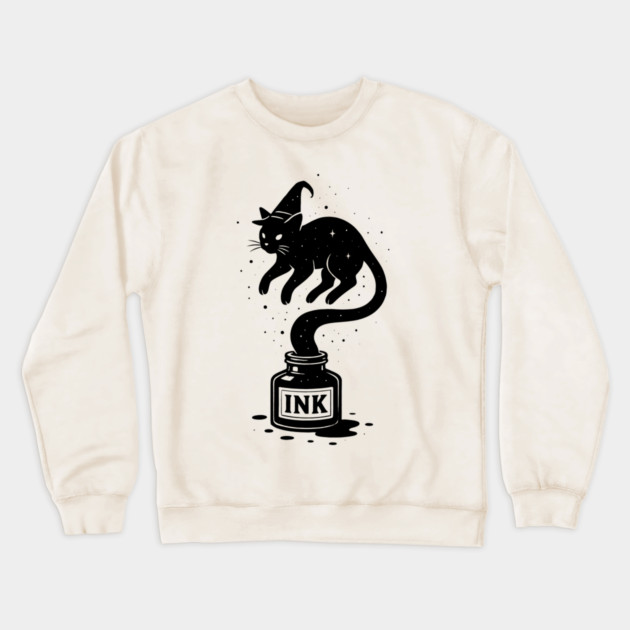 Funny Cat Wizard Crewneck Sweatshirt by The WYLD Tribe