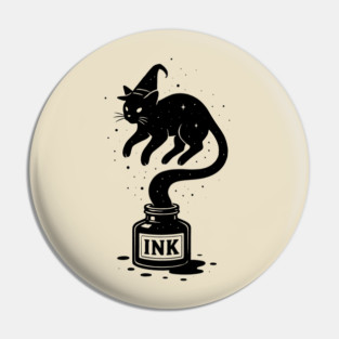 Funny Cat Wizard Pin