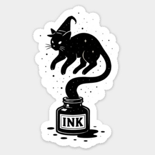 Funny Cat Wizard Sticker
