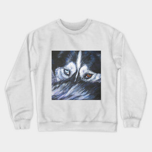 Siberian Husky Fine Art Painting Crewneck Sweatshirt