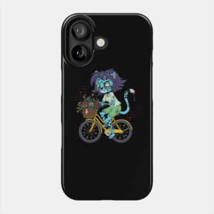 Cheetah Bicyclist Zombie Phone Case