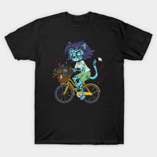 Cheetah Bicyclist Zombie T-Shirt