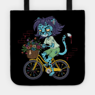 Cheetah Bicyclist Zombie Tote