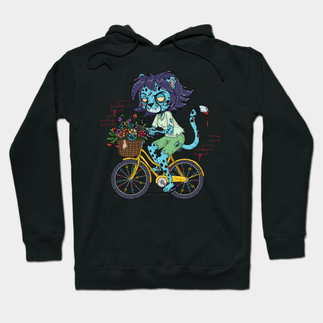 Cheetah Bicyclist Zombie Hoodie by H. R. Sinclair