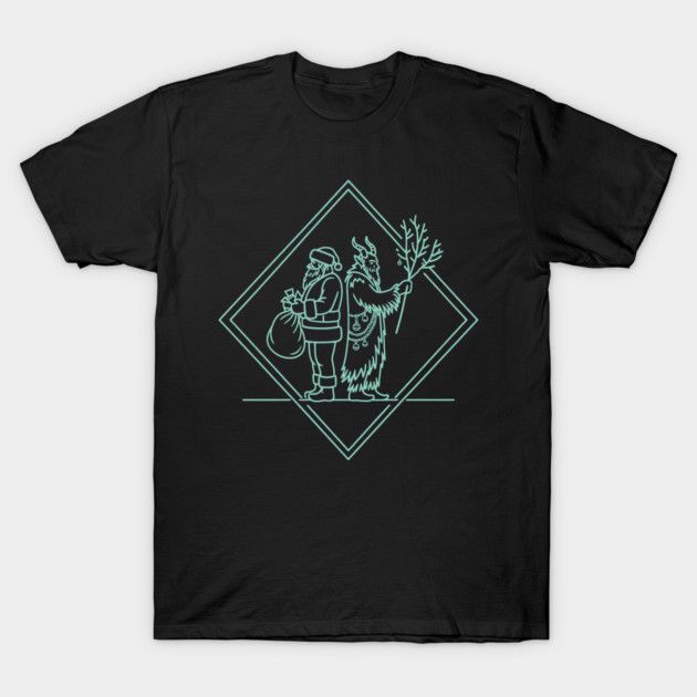 Santa VS Krampus T-Shirt by CreativeSage