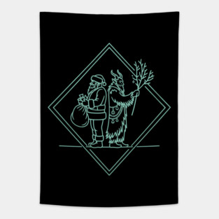Santa VS Krampus Tapestry