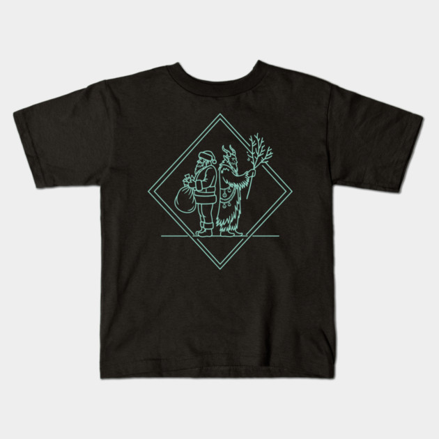 Santa VS Krampus Kids T-Shirt by CreativeSage