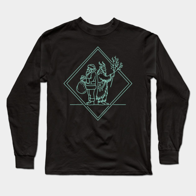 Santa VS Krampus Long Sleeve T-Shirt by CreativeSage