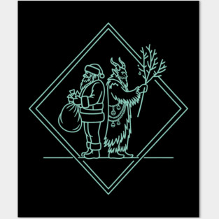 Santa VS Krampus Posters and Art